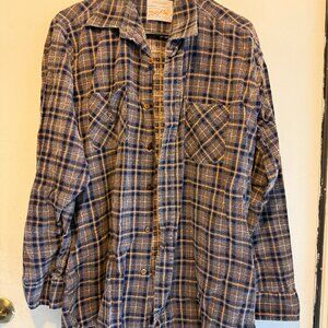 Value Line Flannel Shirt Medium Button Up Montgomery Ward Vintage (164)